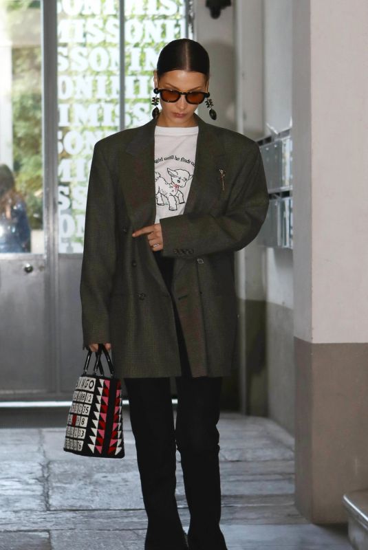 BELLA HADID Out in Milan 02/21/2020