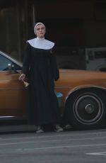 BELLA THORNE Dressed as a Nun in New Project Upcoming Movie in Los Angeles 02/17/2020