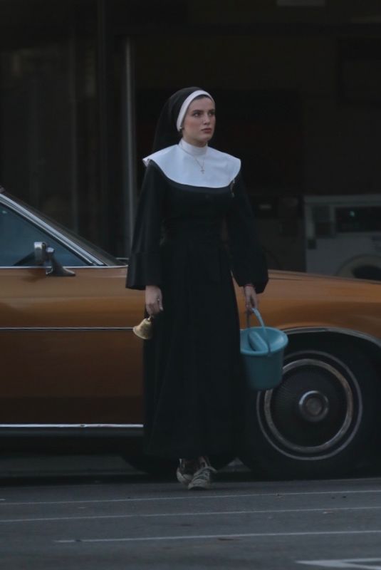 BELLA THORNE Dressed as a Nun in New Project Upcoming Movie in Los Angeles 02/17/2020