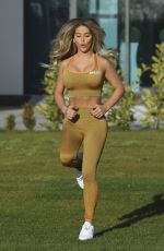 BIANCA GASCOIGNE in Tights Working Out in Essex 02/26/2020