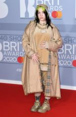 BILLIE EILISH at Brit Awards 2020 in London 02/18/2020