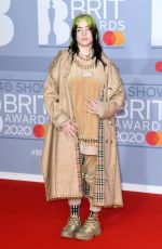 BILLIE EILISH at Brit Awards 2020 in London 02/18/2020