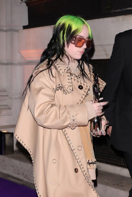 BILLIE EILISH at Brit Awards After-party in London 02/18/2020