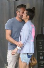 BROOKE BURKE in Denim Shorts at Avra in Beverly Hills 02/26/2020