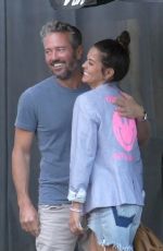 BROOKE BURKE in Denim Shorts at Avra in Beverly Hills 02/26/2020