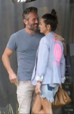 BROOKE BURKE in Denim Shorts at Avra in Beverly Hills 02/26/2020