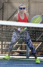 BUSY PHILIPPS Playing Tennis in Los Angeles 02/07/2020