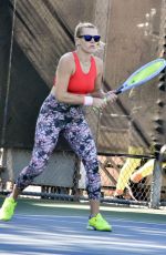 BUSY PHILIPPS Playing Tennis in Los Angeles 02/07/2020