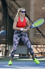 BUSY PHILIPPS Playing Tennis in Los Angeles 02/07/2020