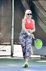BUSY PHILIPPS Playing Tennis in Los Angeles 02/07/2020