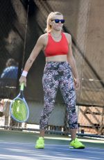 BUSY PHILIPPS Playing Tennis in Los Angeles 02/07/2020