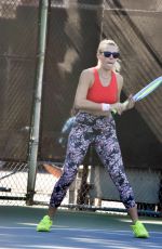 BUSY PHILIPPS Playing Tennis in Los Angeles 02/07/2020