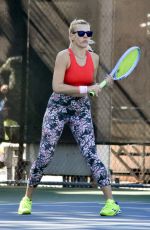 BUSY PHILIPPS Playing Tennis in Los Angeles 02/07/2020