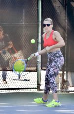 BUSY PHILIPPS Playing Tennis in Los Angeles 02/07/2020