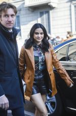 CAMILA MENDES Arrives at Salvatore Ferragamo Show at Milan Fashion Week 02/22/2020