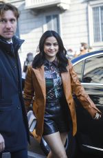 CAMILA MENDES Arrives at Salvatore Ferragamo Show at Milan Fashion Week 02/22/2020