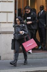 CAMILA MENDES Leaves Salvatore Ferragamo Store in Milan 02/21/2020