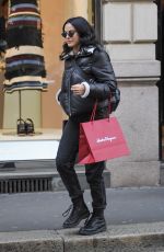 CAMILA MENDES Leaves Salvatore Ferragamo Store in Milan 02/21/2020