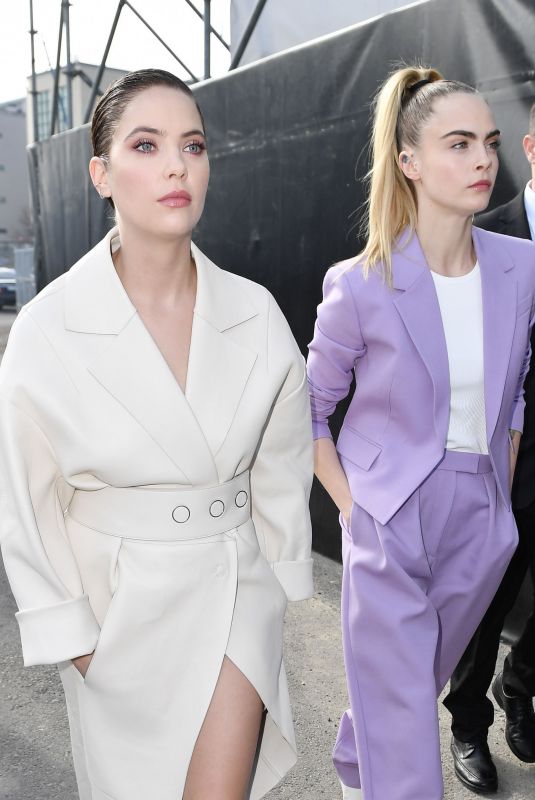 CARA DELEVINGNE and ASHLEY BENSON Arrives at Boss Fashion Show in Milan 02/23/2020