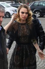 CARA DELEVINGNE Arrives at Dior Fashion Show at PFW in Paris 02/25/2020