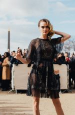 CARA DELEVINGNE Arrives at Dior Fashion Show at PFW in Paris 02/25/2020