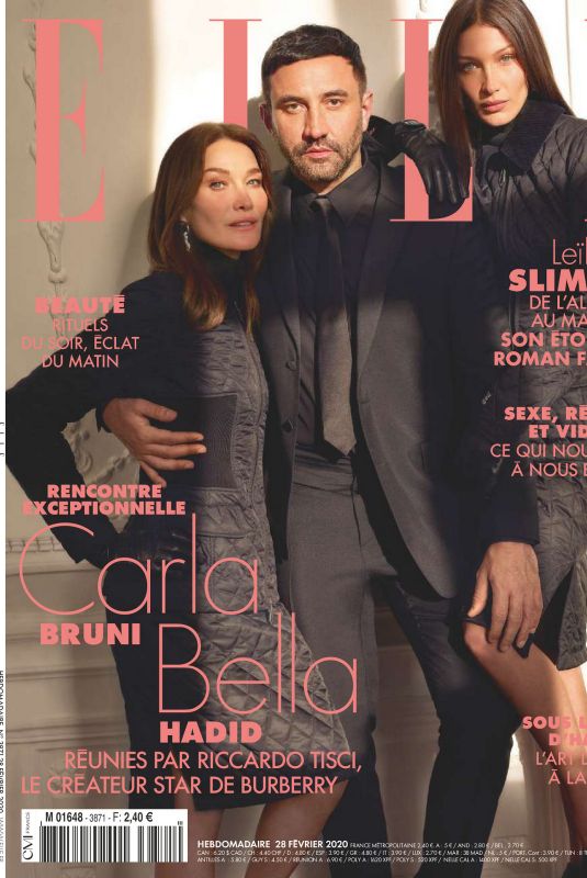 CARLA BRUNI and BELLA HADID in Elle Magazine, France February 2020