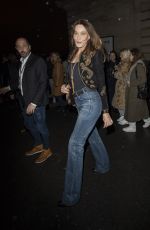 CARLA BRUNI in Denim Arrives at Celine Fashion Show in Paris 02/28/2020