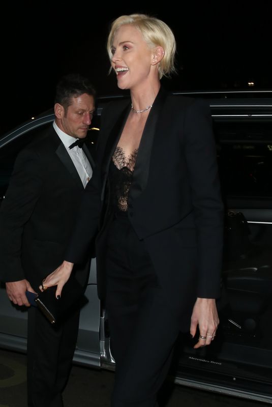 CHARLIZE THERON Arrives at Annabels in London 02/02/2020