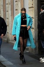 CHIARA FERRAGNI Out for Lunch in Milan 02/12/2020