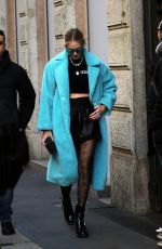 CHIARA FERRAGNI Out for Lunch in Milan 02/12/2020