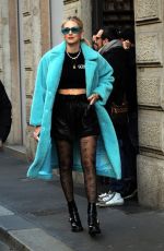 CHIARA FERRAGNI Out for Lunch in Milan 02/12/2020