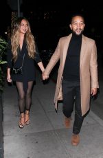 CHRISSY TEIGEN and John Legend at Madeo Restaurant in Beverly HIlls 02/27/2020