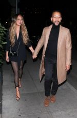 CHRISSY TEIGEN and John Legend at Madeo Restaurant in Beverly HIlls 02/27/2020