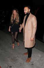 CHRISSY TEIGEN and John Legend at Madeo Restaurant in Beverly HIlls 02/27/2020