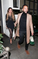 CHRISSY TEIGEN and John Legend at Madeo Restaurant in Beverly HIlls 02/27/2020