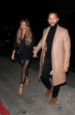 CHRISSY TEIGEN and John Legend at Madeo Restaurant in Beverly HIlls 02/27/2020