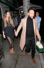 CHRISSY TEIGEN and John Legend at Madeo Restaurant in Beverly HIlls 02/27/2020