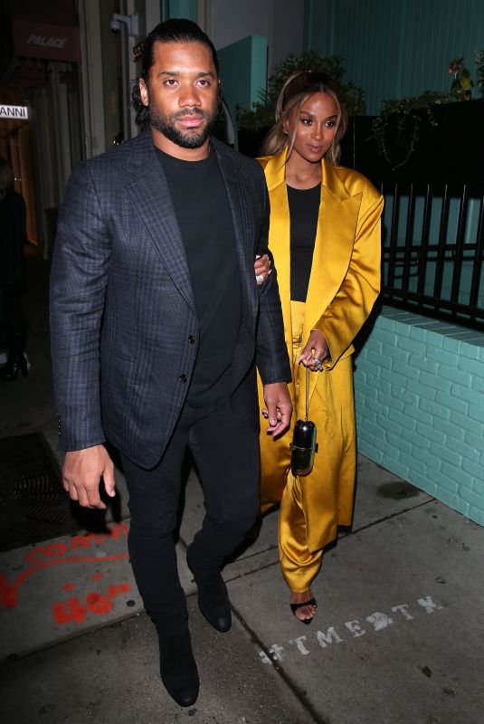 CIARA and Russell Wilson at Olivetta Restaurant in West Hollywood 02/08/2020