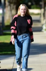 DAKOTA FANNING Out and About in Los Angeles 02/15/2020