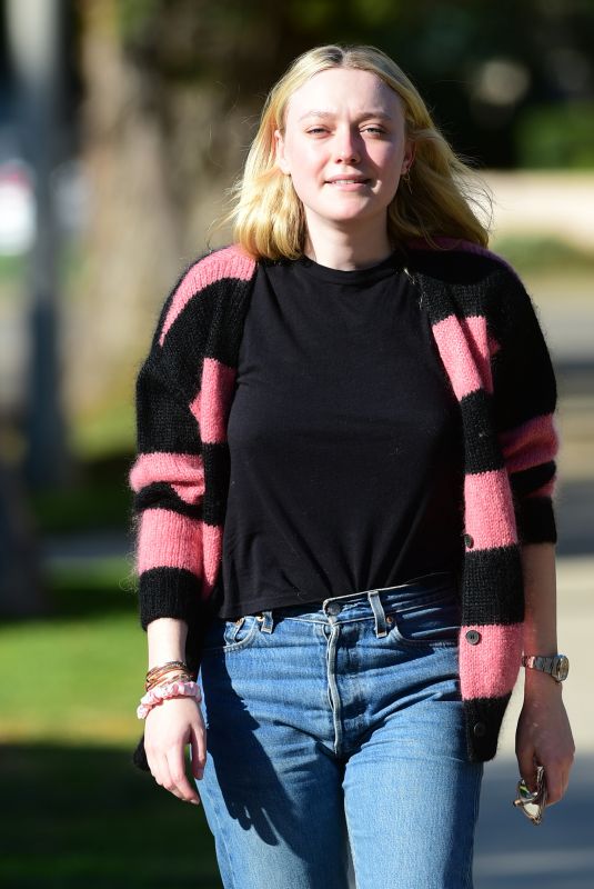 DAKOTA FANNING Out and About in Los Angeles 02/15/2020