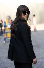 DAKOTA JOHNSON Arrives at Gucci Fall/Winter 2020/2021 Fashion Show in Milan 02/19/2020