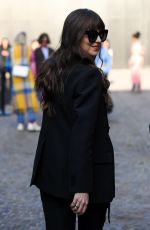 DAKOTA JOHNSON Arrives at Gucci Fall/Winter 2020/2021 Fashion Show in Milan 02/19/2020