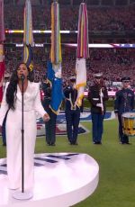 DEMI LOVATO Sings US National Anthem at Super Bowl LIV in Miami 02/02/2020