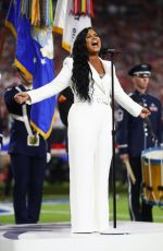 DEMI LOVATO Sings US National Anthem at Super Bowl LIV in Miami 02/02/2020