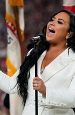 DEMI LOVATO Sings US National Anthem at Super Bowl LIV in Miami 02/02/2020