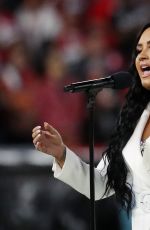 DEMI LOVATO Sings US National Anthem at Super Bowl LIV in Miami 02/02/2020