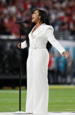 DEMI LOVATO Sings US National Anthem at Super Bowl LIV in Miami 02/02/2020