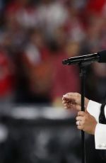 DEMI LOVATO Sings US National Anthem at Super Bowl LIV in Miami 02/02/2020