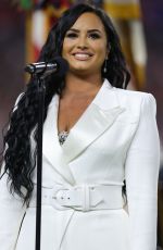 DEMI LOVATO Sings US National Anthem at Super Bowl LIV in Miami 02/02/2020