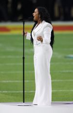 DEMI LOVATO Sings US National Anthem at Super Bowl LIV in Miami 02/02/2020